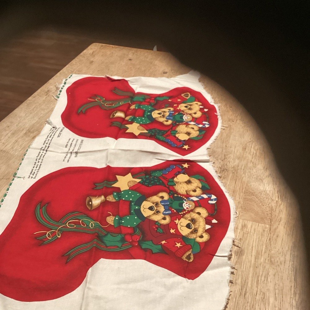 Rose & Hubble Christmas Fabric Baby  Little Stocking Panel  4 Sets